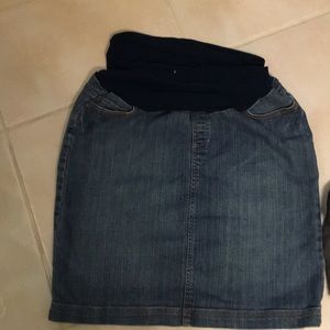 Motherhood maternity denim skirt